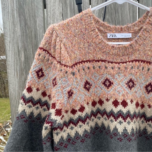 Zara Women’s L Charcoal Soft Knit Short Sweater Dress - Picture 7 of 8